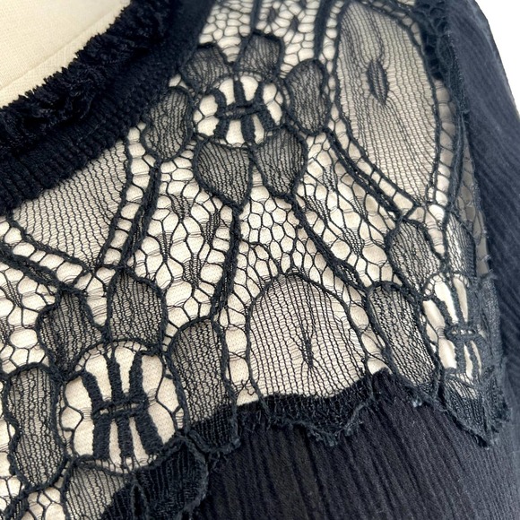 Sea New York Black Lace Crepe Drop Waist Tunic Dress EUC - Picture 4 of 12